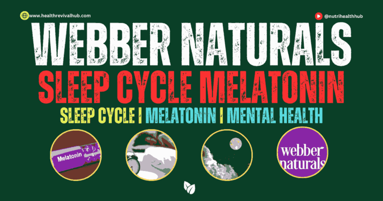 Natural Melatonin Better Sleep: A bottle of Webber Naturals Sleep Cycle Melatonin with natural ingredients like valerian, passionflower, and hops, promoting restful nights and improved sleep quality."