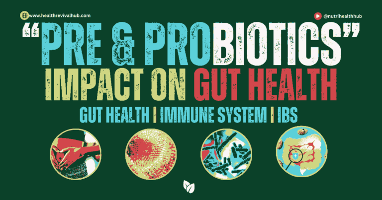 Visual representation of the impact of prebiotic and probiotic on gut health and immune system function.